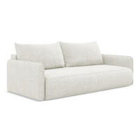 3-SITZER SOFA mit Schlaffunktion Chenille Stoff Weiß - Schwarz/Weiß, Kunststoff/Textil (216/86/105cm) - Makamii