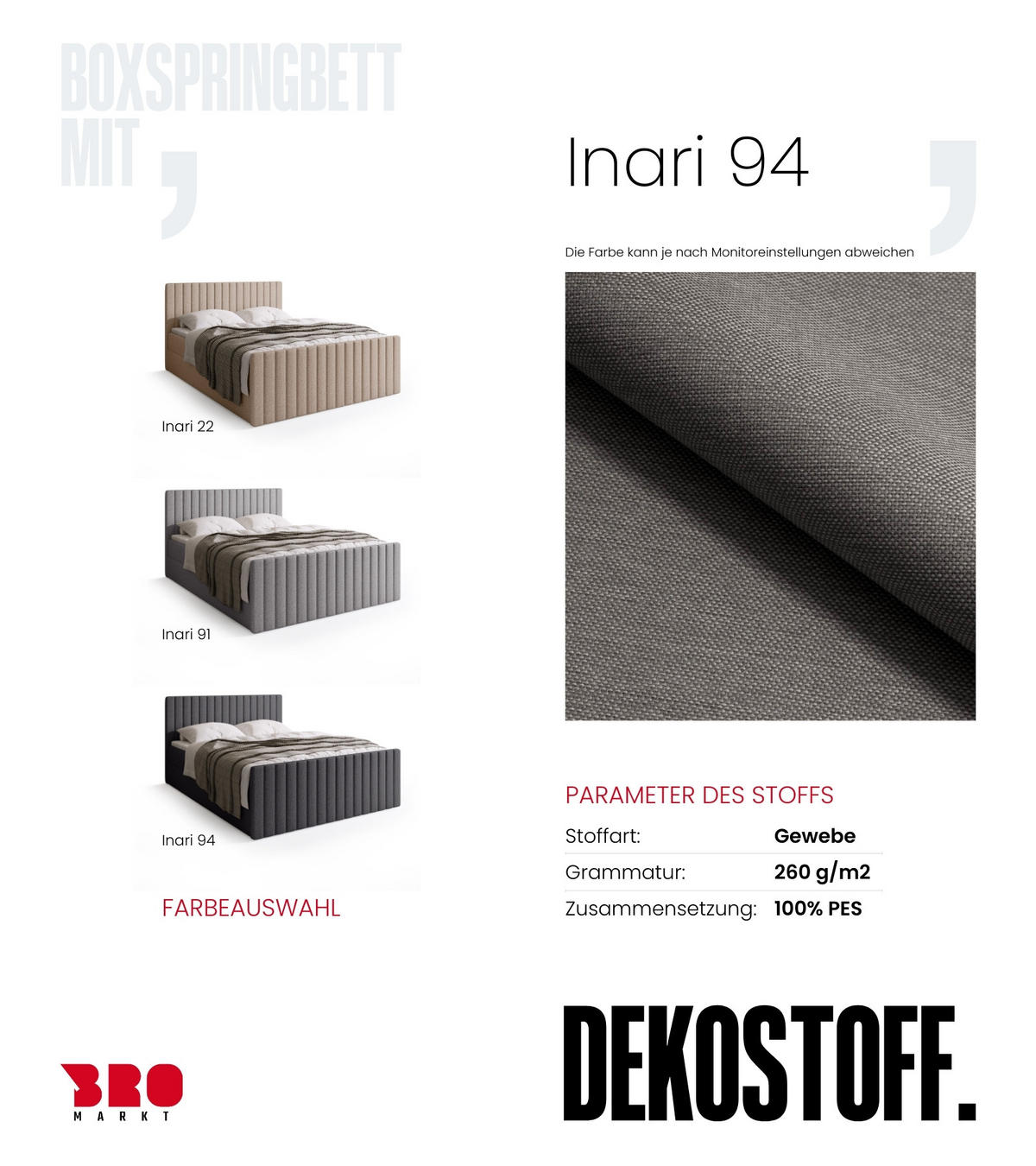 BOXSPRINGBETT Dream Duo mit Topper 140/200 Grau - Grau, Kunststoff (140/200cm) - Bromarkt
