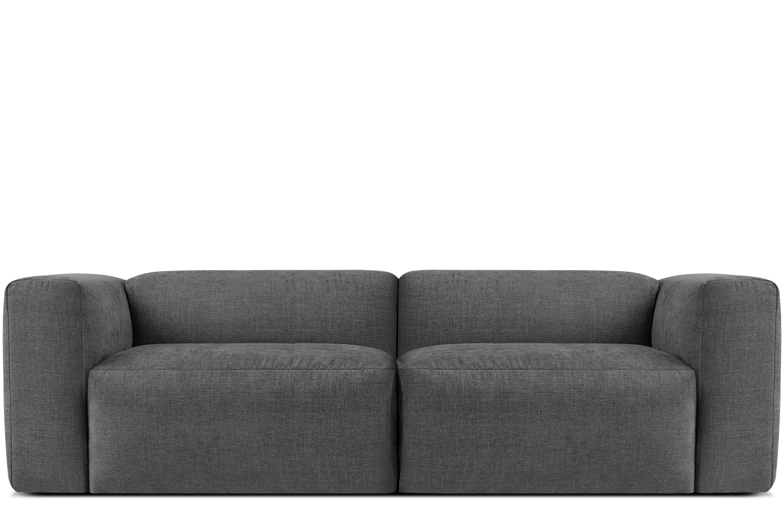 2,5-SITZER-MODULSOFA BUFFO mit extrem weicher und bequemer Sitzfläche, Gewebestoff, aschfahl - Grau, Textil (250/73/96cm) - KONSIMO®