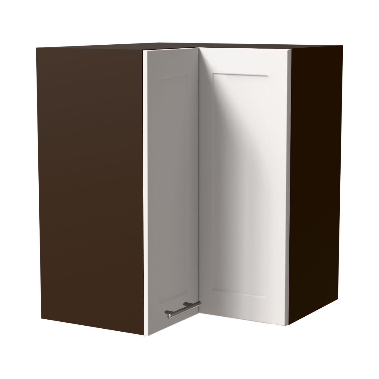 ECKHÄNGESCHRANK Oslo W12/60 Lava / Weiß Matt 60 / 60 / 72cm - Dunkelgrau/Weiß, Holz/Holzwerkstoff (60/72/60cm) - Feldmann-Wohnen