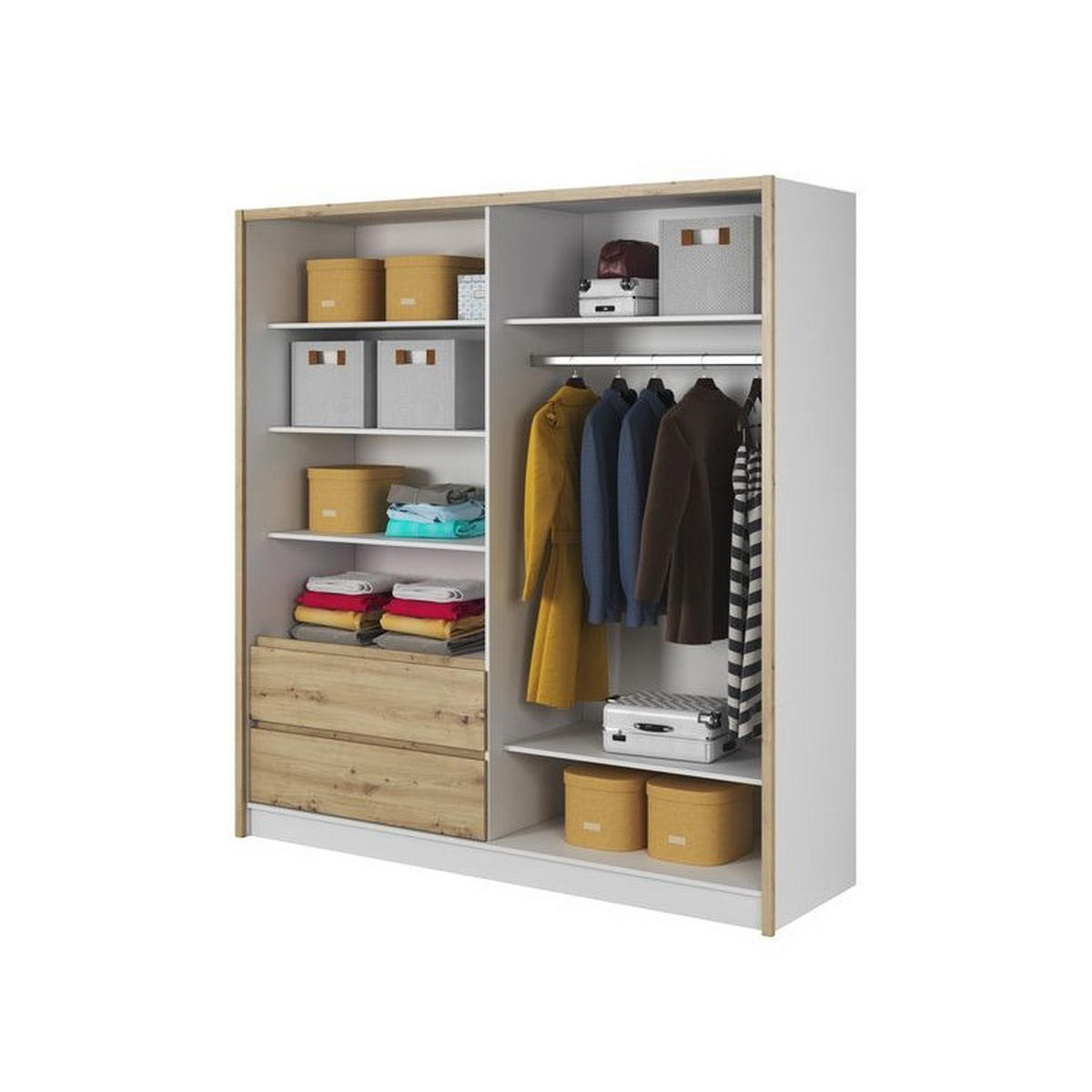 KLEIDERSCHRANK – 204 cm – Sara – Eiche - Eiche Artisan, Holzwerkstoff (204/214/62cm) - hi-markt