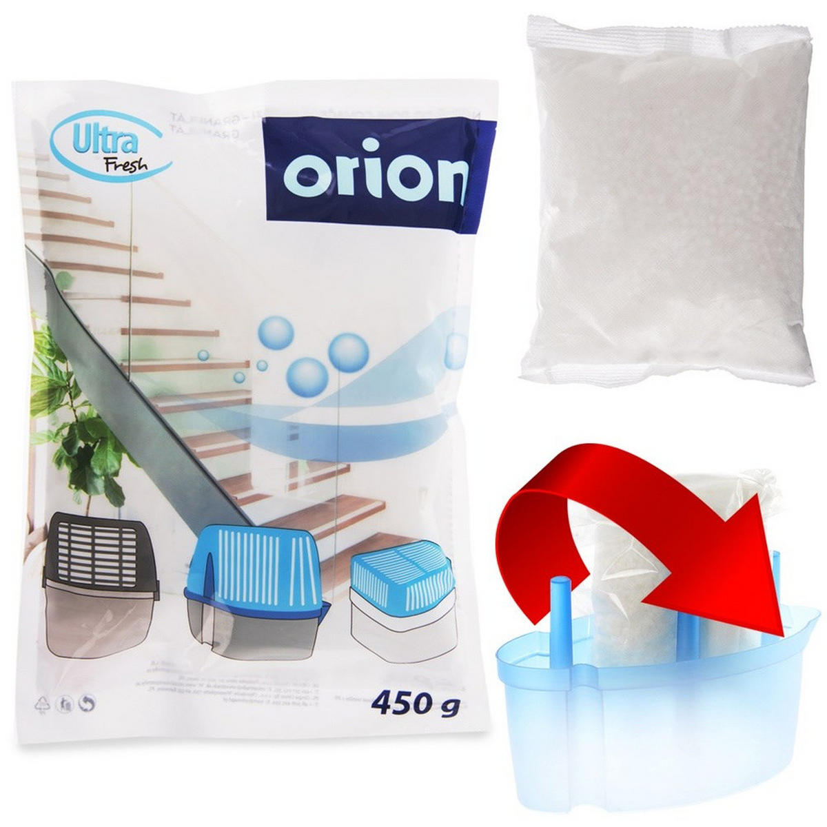 FEUCHTIGKEITSABSORBER-ERSATZ Ultra Fresh weiß - Weiß, Naturmaterialien (13/19/4cm) - Orion 