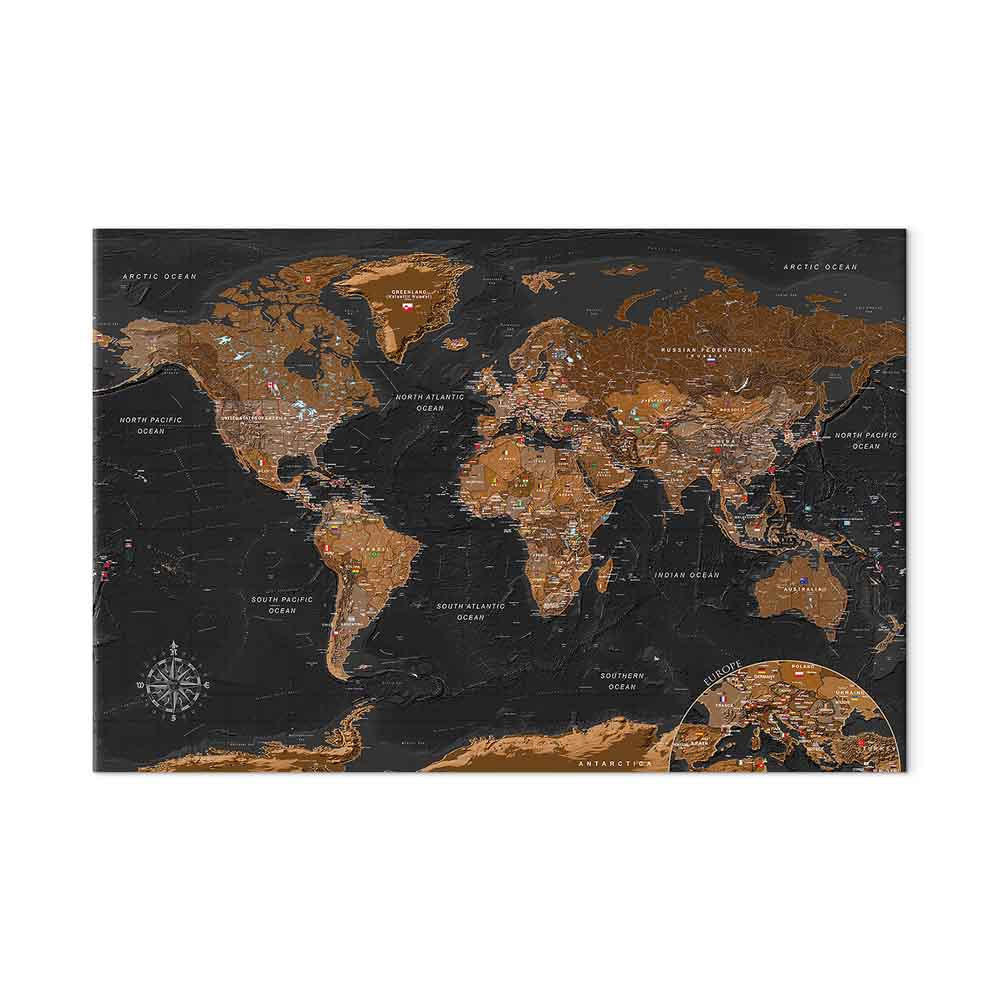 artgeist Pinnwandtafel Schwarz 90x60 cm