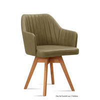 ARMLEHNSTUHL drehbar (2er-Set) Dotty 58x81x60 Eiche geölt/Olivgrün - Eichefarben/Olivgrün, Kunststoff (60/81/58cm) - 58aufmkessel