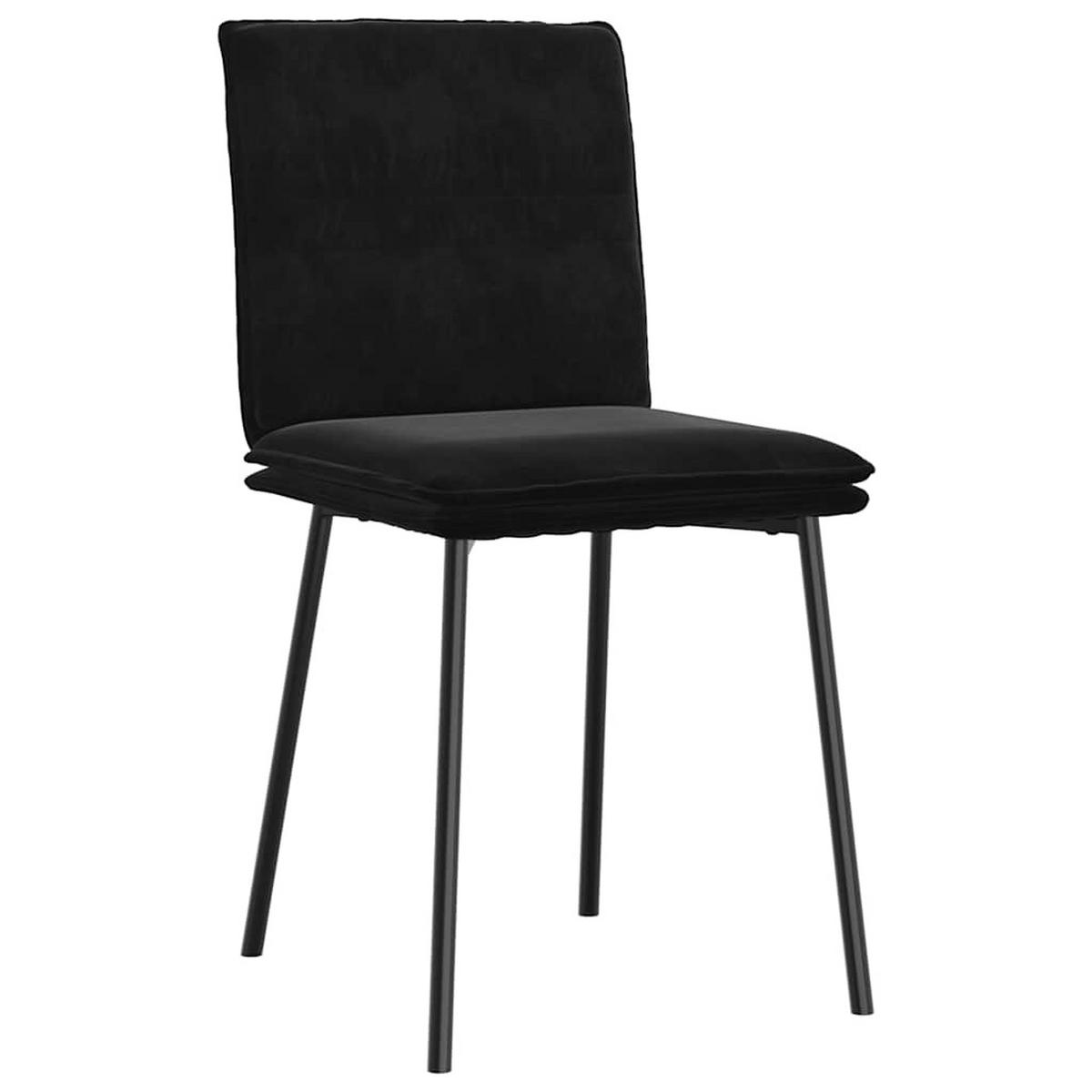 ESSZIMMERSTÜHLE 4 Stk. Schwarz Samt 45*54*83cm - Schwarz, Metall (45/83/54cm) - ZMH