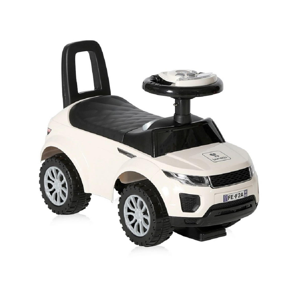 RUTSCHER 2 in 1 Kinderauto Off Road weiß Musikfunktion Rückenlehne ab 12 Mon. - Weiß, Kunststoff (62/28/41cm) - Lorelli
