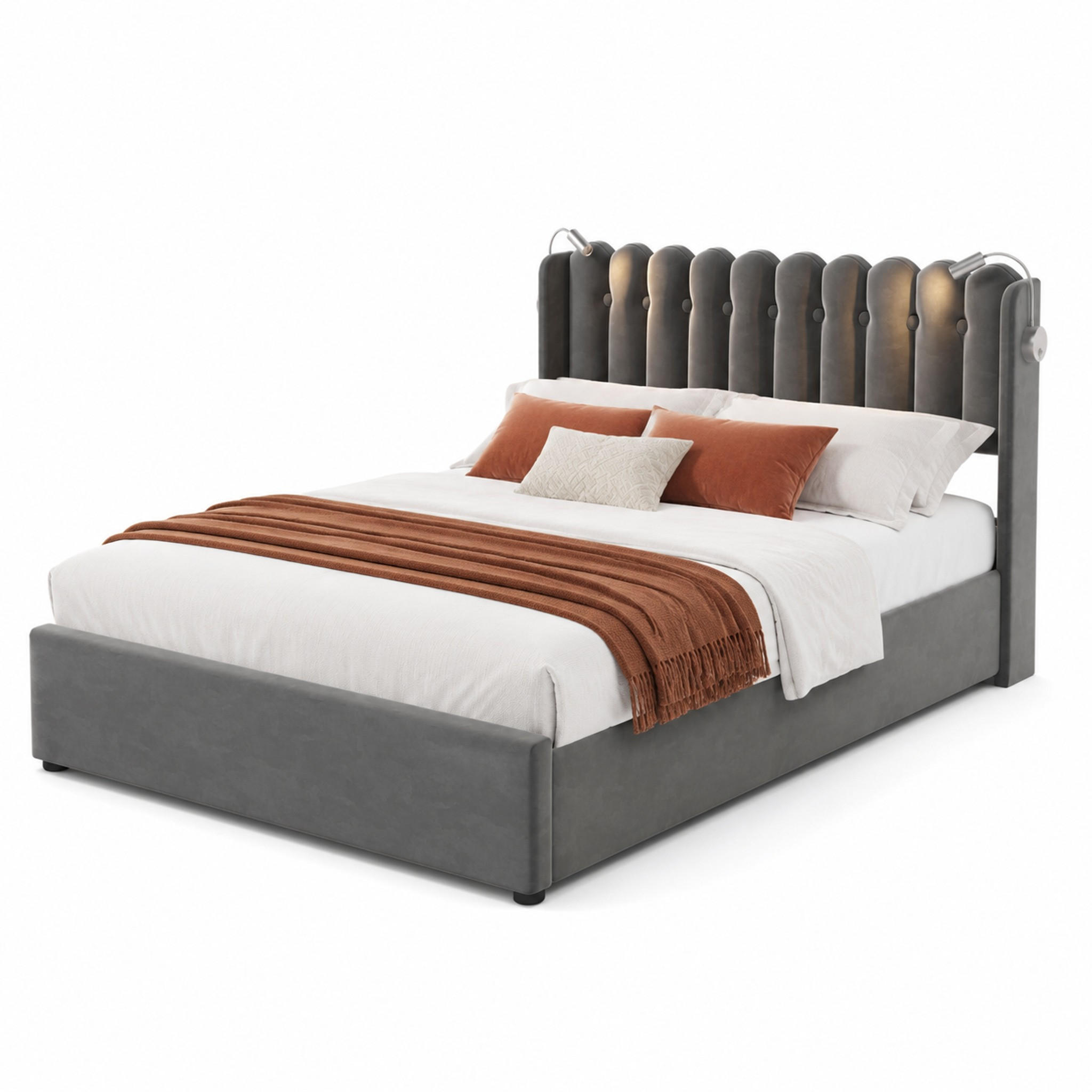 Beauniv Polsterbett Grau 140x200 cm