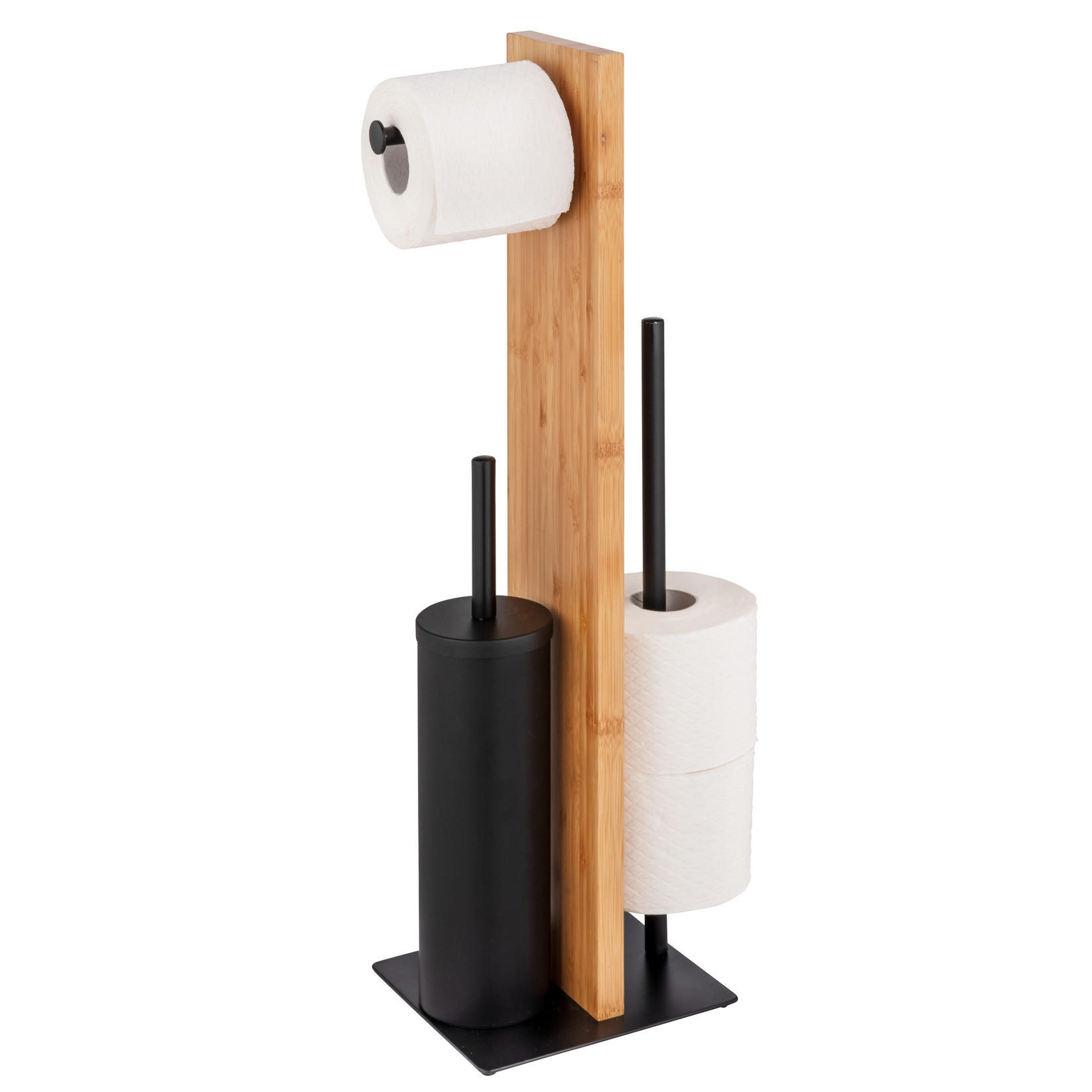 TOILETTENPAPIERSTÄNDER mit Ersatzrollenhalter Lesina 18/18/69 cm - Multicolor, Naturmaterialen (18/69/18cm) - Wenko