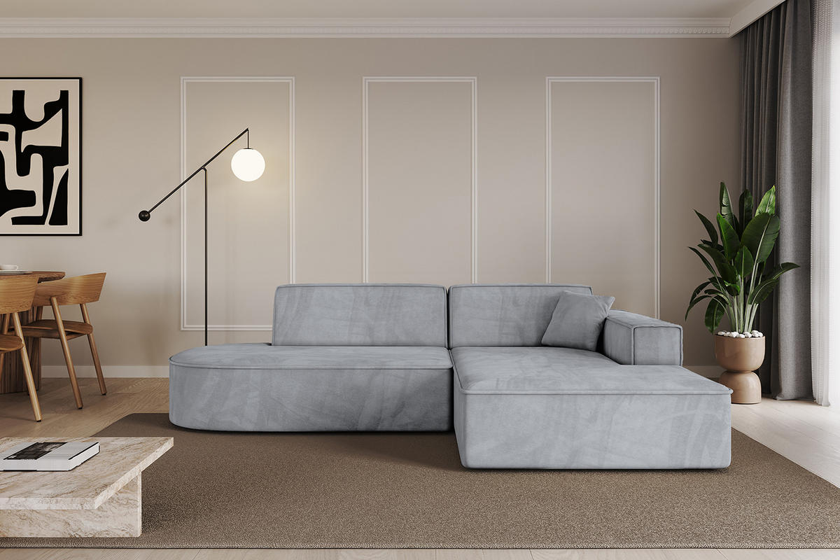 ECKSOFA Ottomane Rechts IREA-L1-v4 - 232x165x77 cm Grau - Titanfarben, Holzwerkstoff/Textil (232/165cm) - ALTDECOR