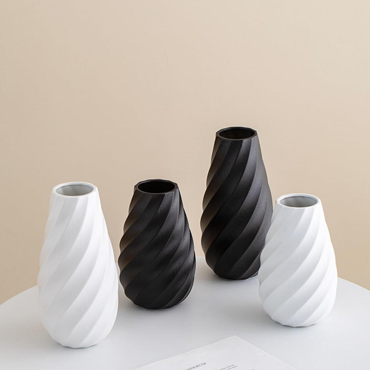 VASE 12 x 12 x 25,5 cm Keramik - Schwarz, Glas (25.5cm) - LIBRATON