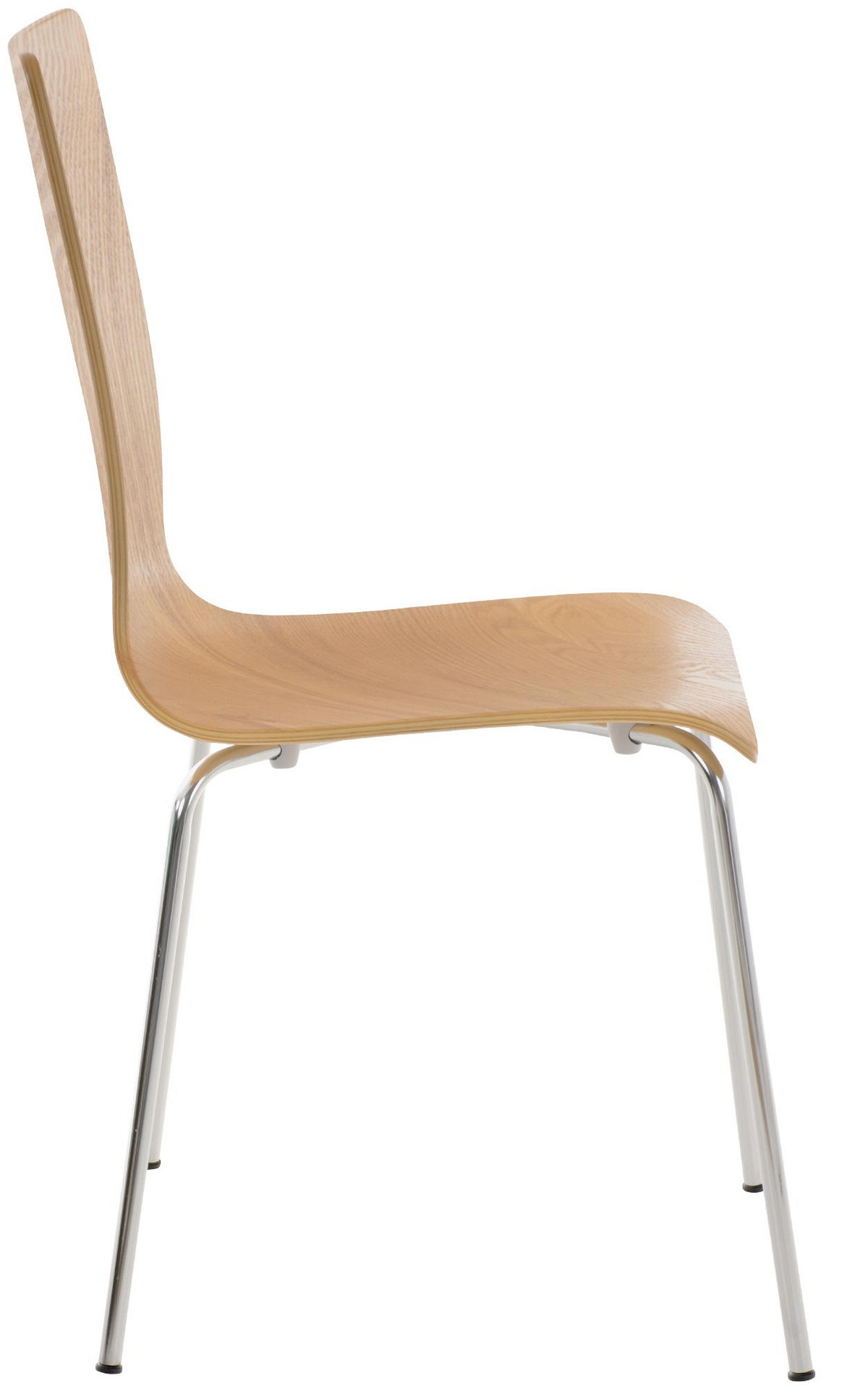 BESUCHERSTUHL Holz eiche - Chromfarben/Eichefarben, Holz/Metall (43/87/47cm) - CLP