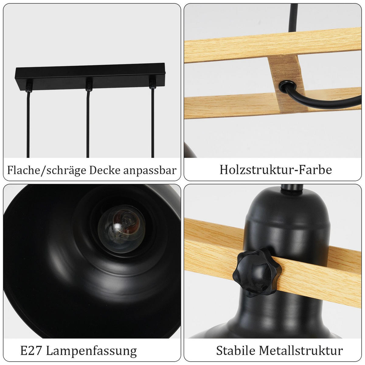 HÄNGELEUCHTE Thilo 3-flammig 78/18/175 cm - Schwarz, Metall (78/18/175cm) - Nettlife