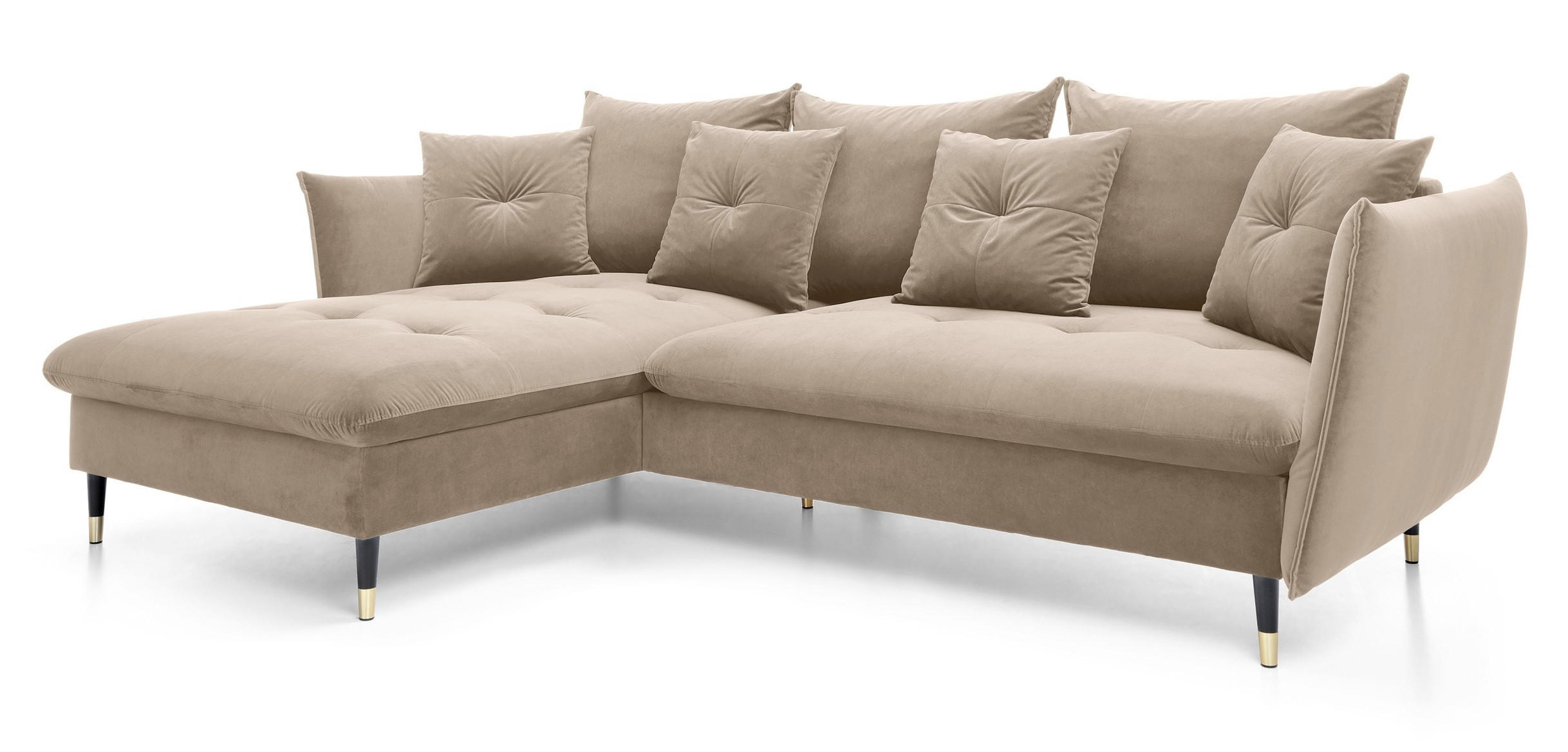 ECKSOFA 260 cm Sagir mit Schalffunktion, Bettkasten, Links - Braun - Schwarz/Braun, Holz (167/258cm) - Emporius