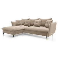 ECKSOFA 260 cm Sagir mit Schalffunktion, Bettkasten, Links - Braun - Schwarz/Braun, Holz (167/258cm) - Emporius