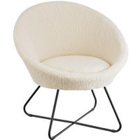 COCKTAILSESSEL Centera,83 x 73 x 82 cm,Bouclé off-white - Weiß, Metall (83/82/73cm) - tectake