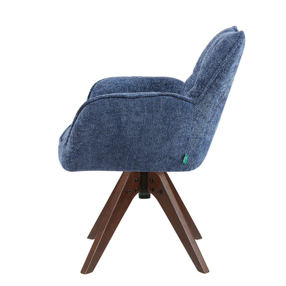 DREHSTUHL Mika-Theo 2er-Set - Blau/Nussbaumfarben, Eichenholz/Holz (59/84/66cm) - DUBI Möbel