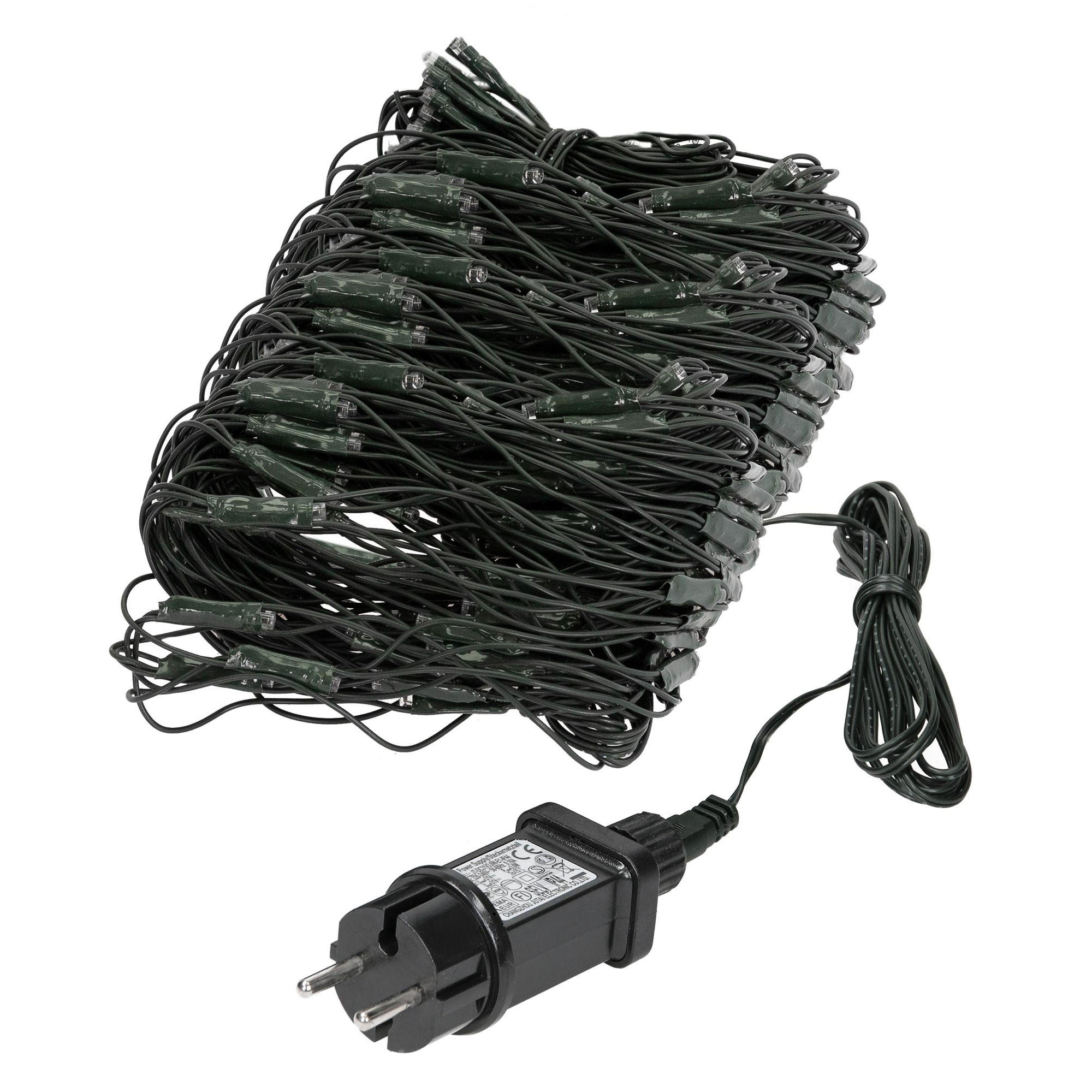 LED LICHTERNETZ 3x1,5 m 320LED Kaltweiß Innen/Außen IP44 Wetterfest - Schwarz, Kunststoff (300cm) - ECD-Germany