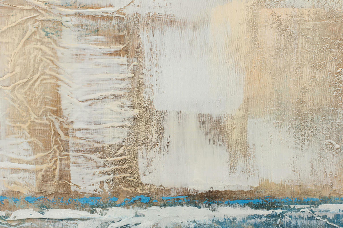 ACRYLBILD HANDGEMALT 60/60 cm - Blau/Beige, Holz/Textil (1.1/60cm) - KUNSTLOFT