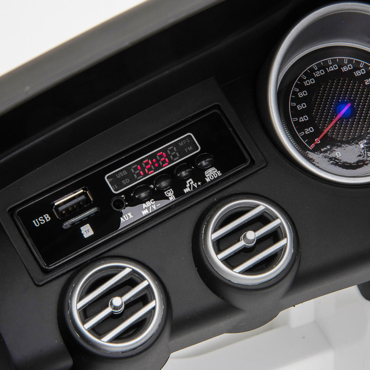 KINDER ELEKTROAUTO, Schwarz/Weiß, PP+ Metall - Weiß, Kunststoff (115/70/55cm) - HOMCOM