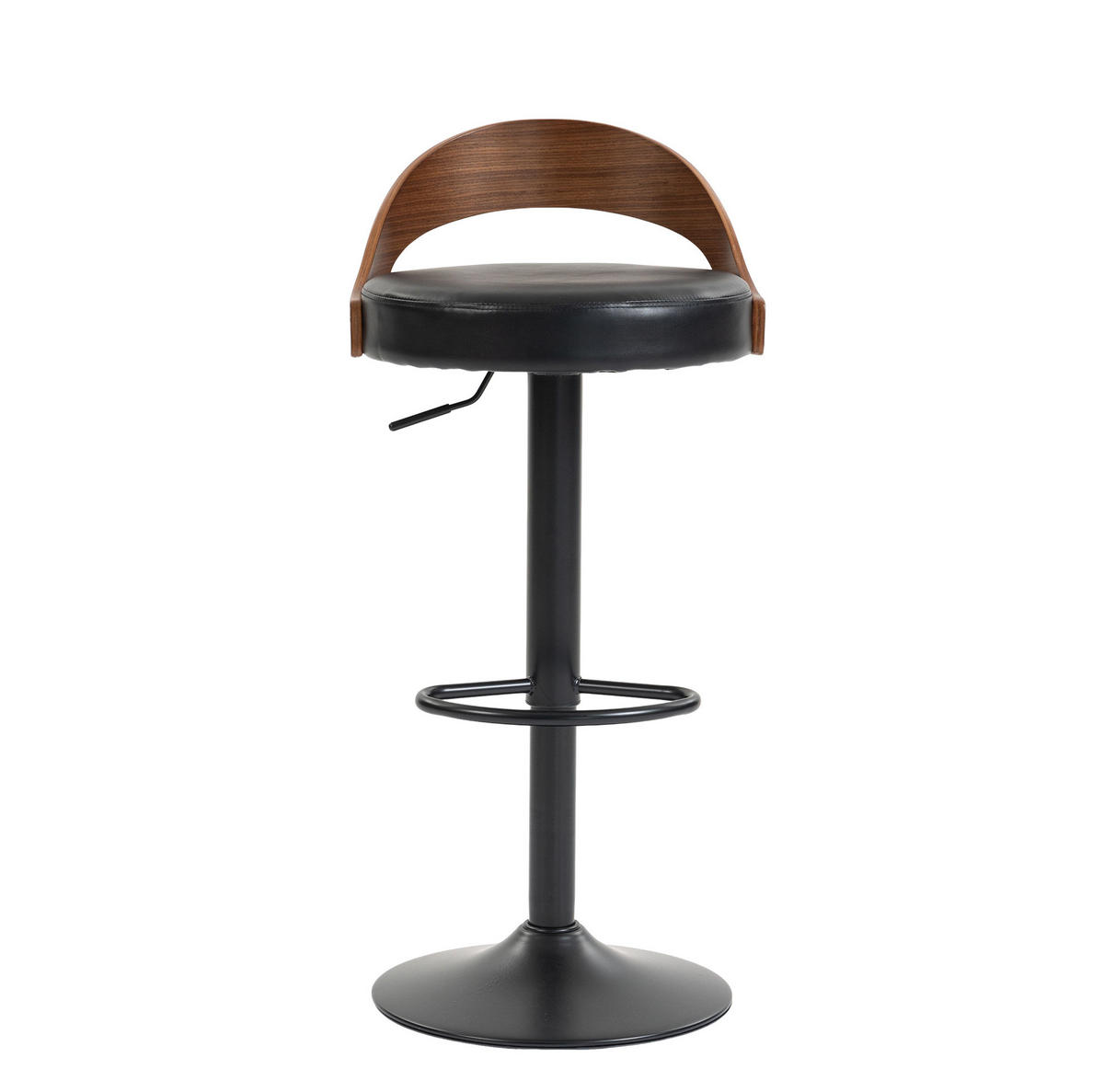 BARHOCKER 2er-Set mit Rückenlehne, 360° drehbar und höhenverstellbar - Schwarz, Kunststoff (42/77/42.5cm) - MIVRAY