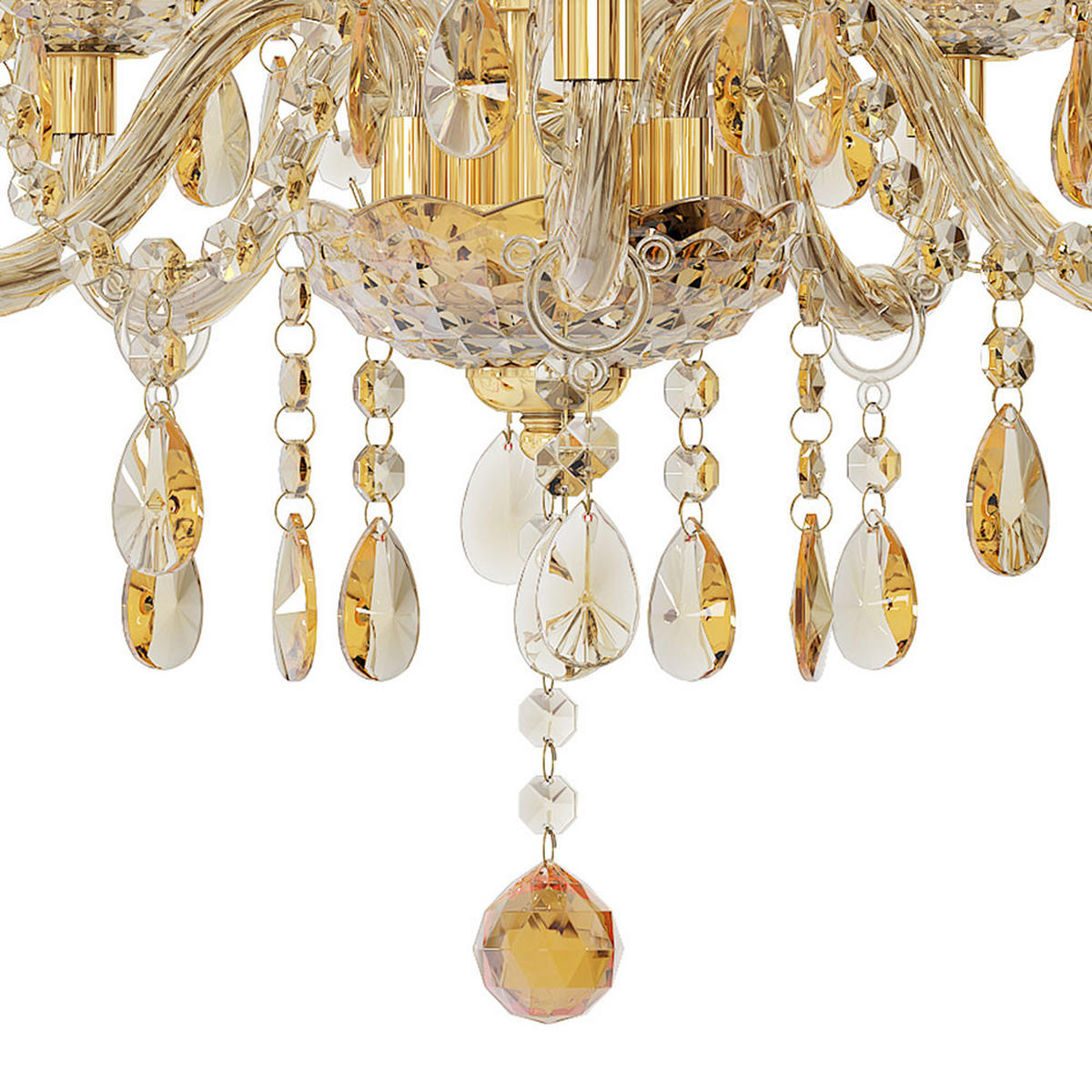KRONLEUCHTER MARIE Goldfarben Kristalloptik - Goldfarben, Metall (48/48/150cm) - Nowa