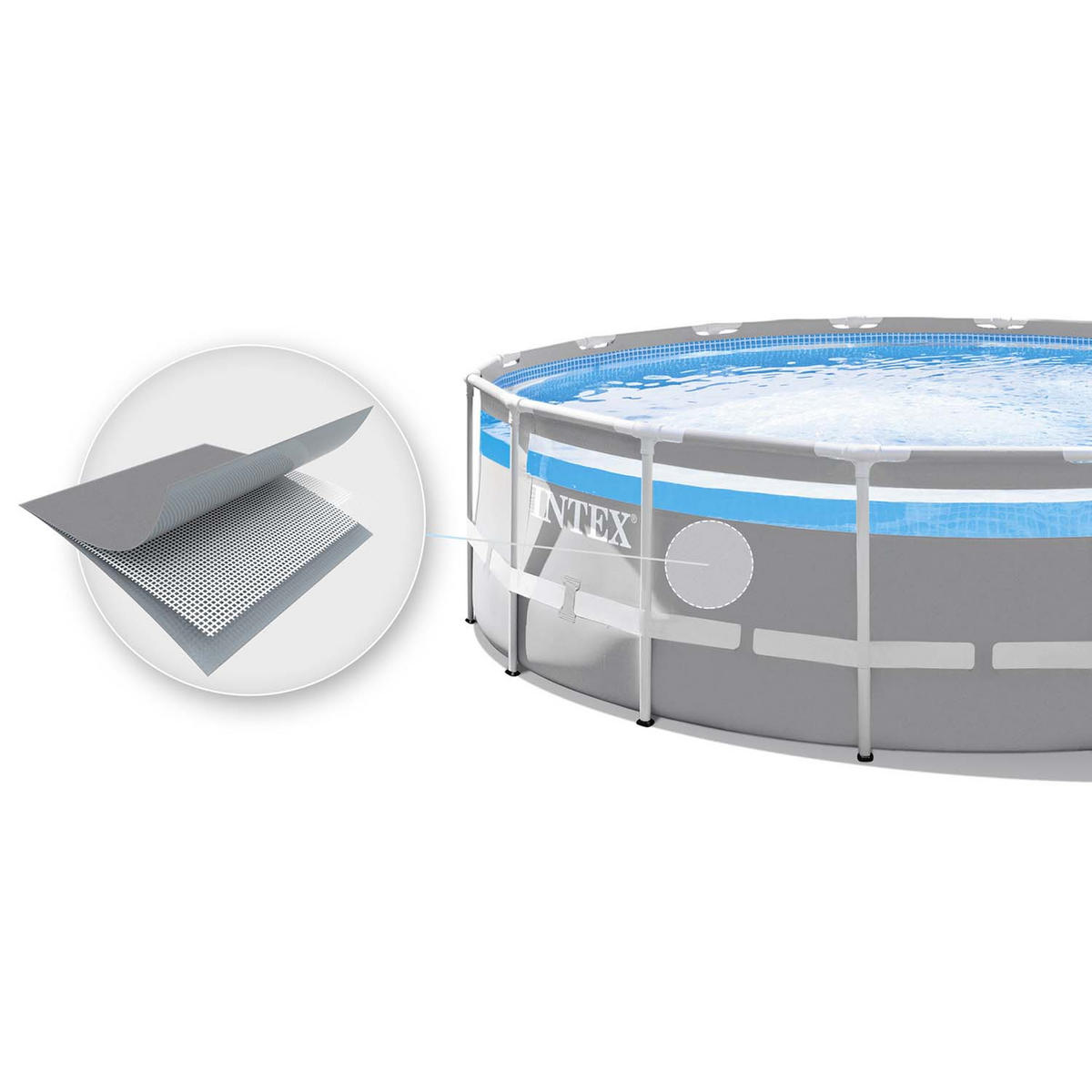 POOL SET 488 x 122 cm, 11in1 - 26730 - Grau, Textil (488/122cm)