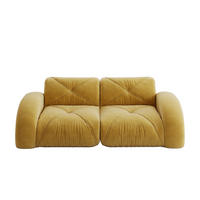 2-SITZER SOFA chenille modular & montagefrei - Gelb, Textil (204/76/95cm) - Urban Meuble