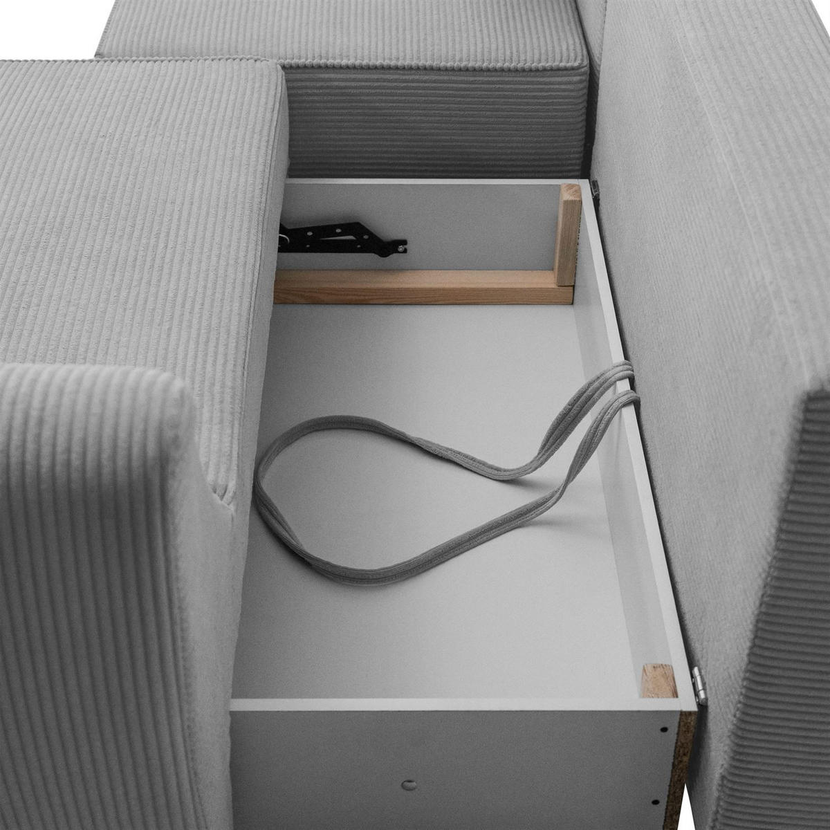 SOFA ASPEN Zweisitzer mit Schlaffunktion, Anafi 02 - Hellgrau, Textil (267/94/95cm) - Lookway