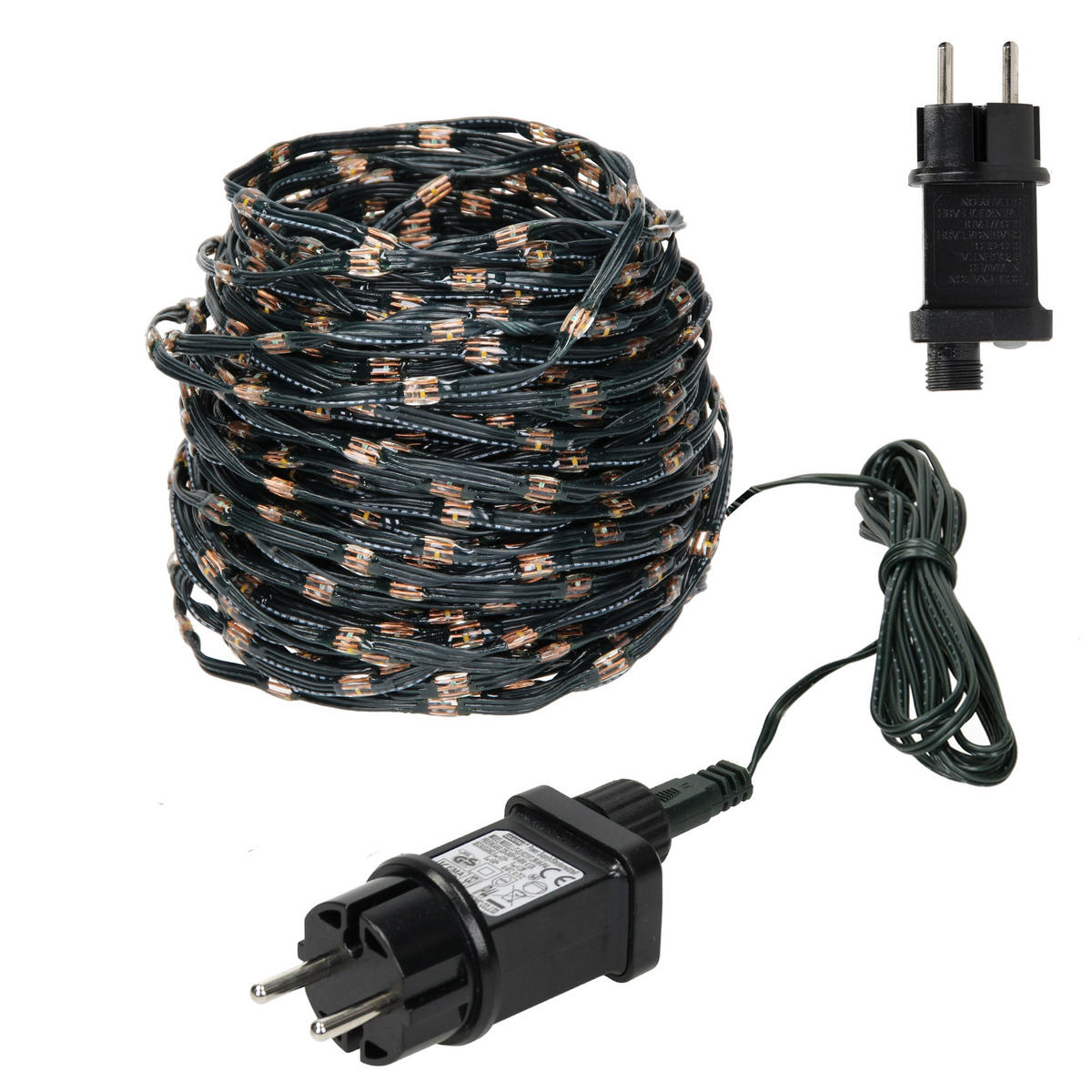 LED MICRO CLUSTER LICHTERKETTE Cluster Lichterkette 24m 800 LED Extra-Warmweiß 8Modi Außen - Grün, Kunststoff (2700cm) - ECD-Germany