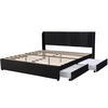 POLSTERBETT 180/200 cm in Schwarz Samt mit 2 Schubladen - Schwarz, Holz/Textil (180/200cm) - KOMHTOM
