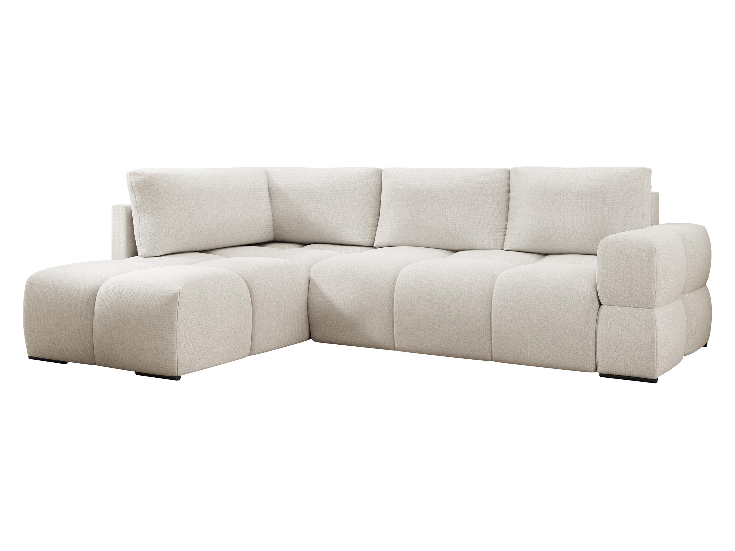 ECKSOFA Taremi - Creme/Schwarz, Holz/Kunststoff (267/185cm) - MIRJAN24