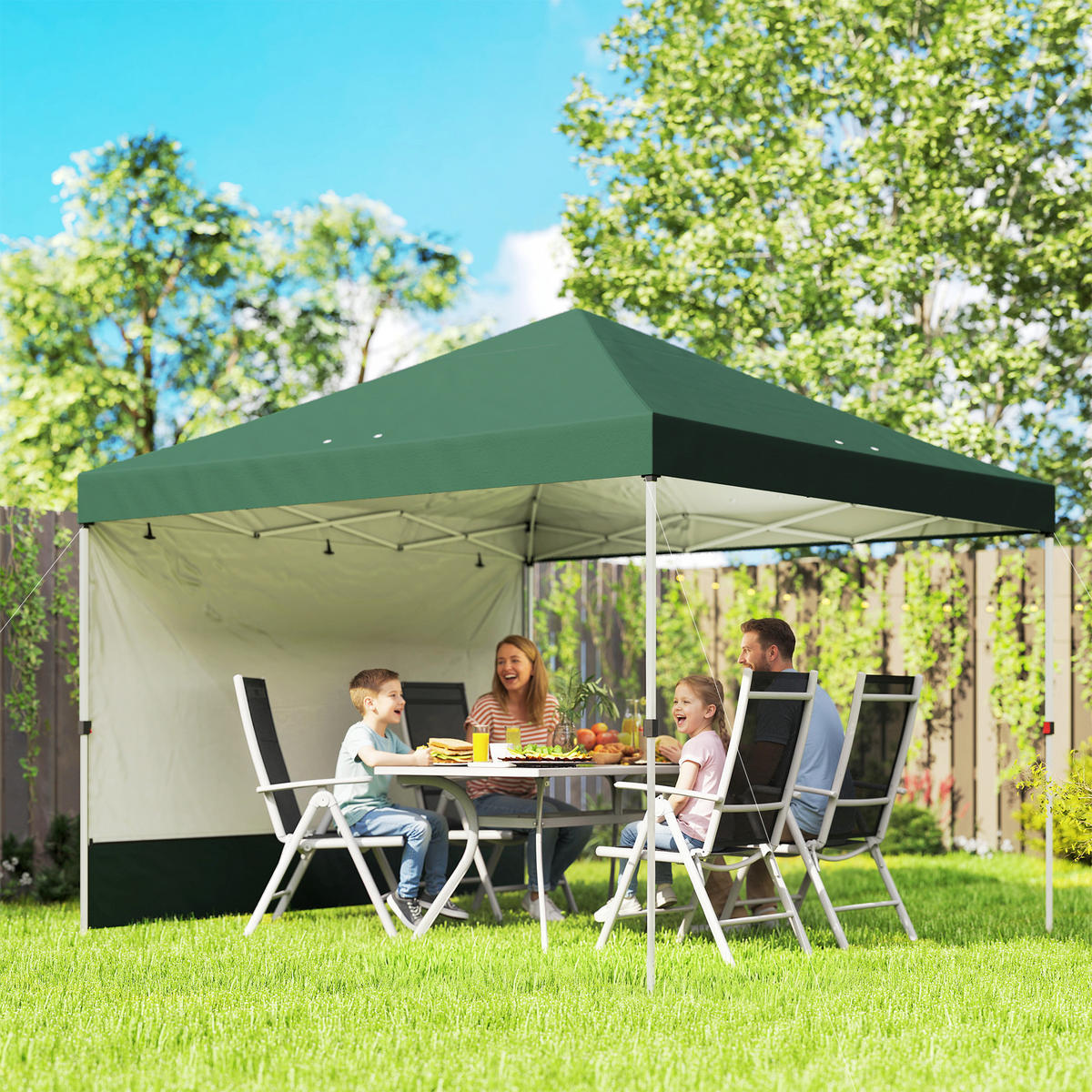 POP-UP-FALTZELT, 3×3m, grün - Dunkelgrün, Textil (293/270/293cm) - Vallsero