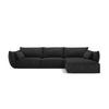 ECKSOFA rechts Kaelle aus Chenille-Stoff schwarz 4 Sitzplätze - Schwarz, Textil (171/308cm) - Micadoni