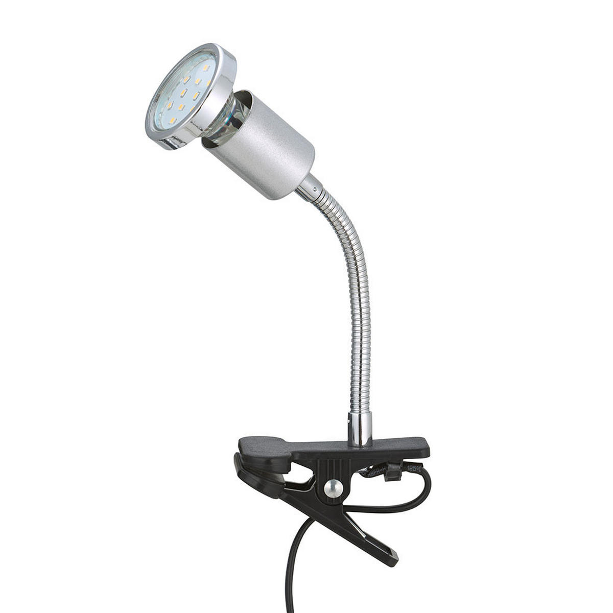 LED KLEMMLEUCHTE Chrom Titanfarben Flexo-Arm Silber - Silberfarben, Metall (13/5.5/22cm) - Briloner