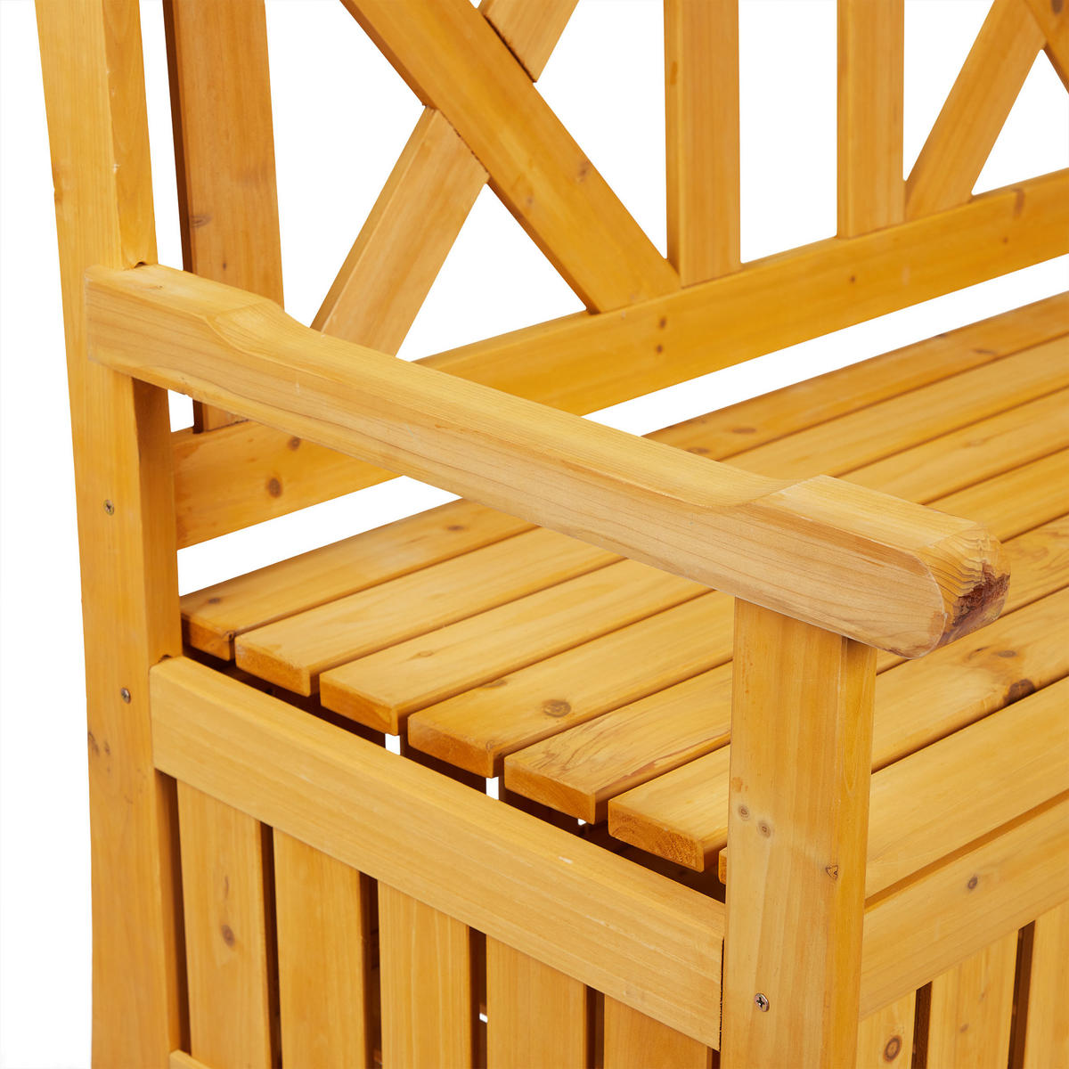GARTENBANK - Hellbraun, Holz (115/85/60cm) - Relaxdays