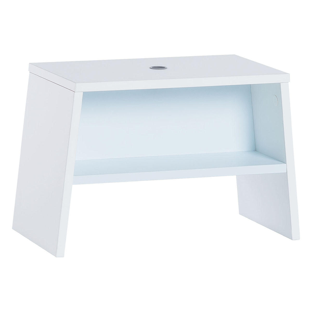 KINDERHOCKER mit Ablage - L46 cm - Tuli - Weiß, Holzwerkstoff (25/30.5/46cm) - Calicosy