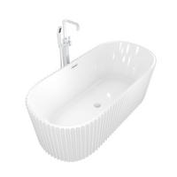 FREISTEHENDE Badewanne Wanne F08 170x80cm mit Armatur AF05 - Weiß, Glas/Kunststoff (80/58/170cm) - AcquaVapore by Sandra Jentho