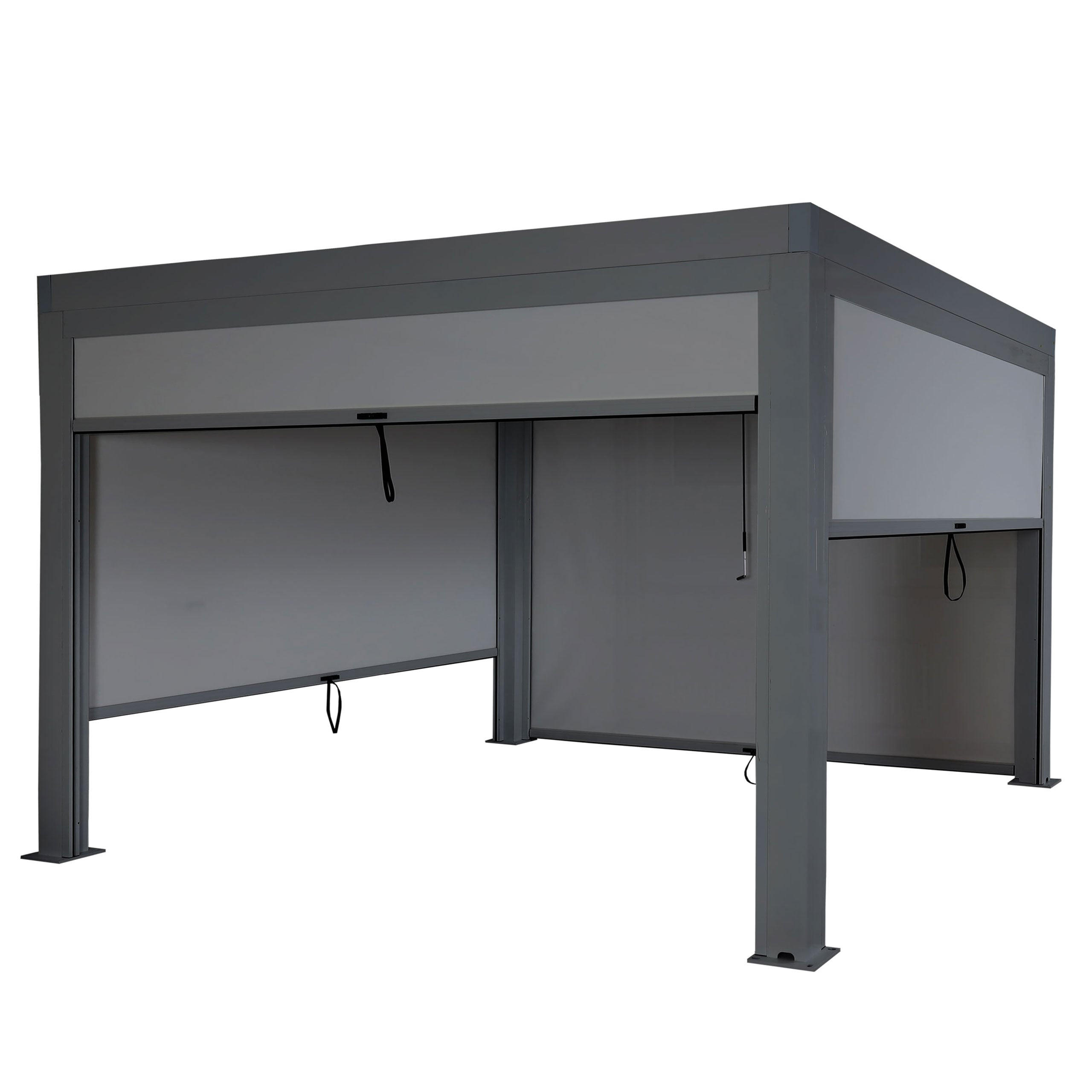 PERGOLA 4x Seitenwand 220x400x300cm Anthrazit - Anthrazit, Metall (400/220/300cm) - BERLINLODGE