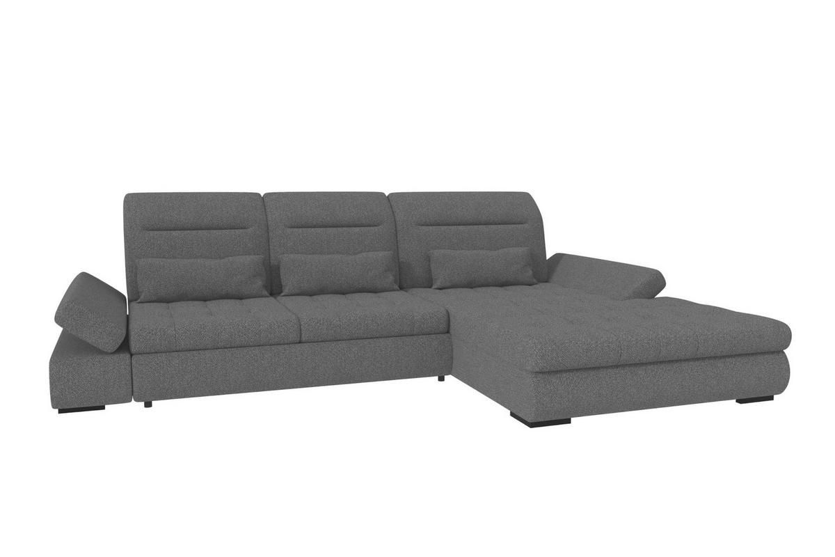 ECKSOFA Toscana Plus Strukturstoff inkl. Schlaffunktion - Anthrazit, Textil (300/179cm) - 99rooms