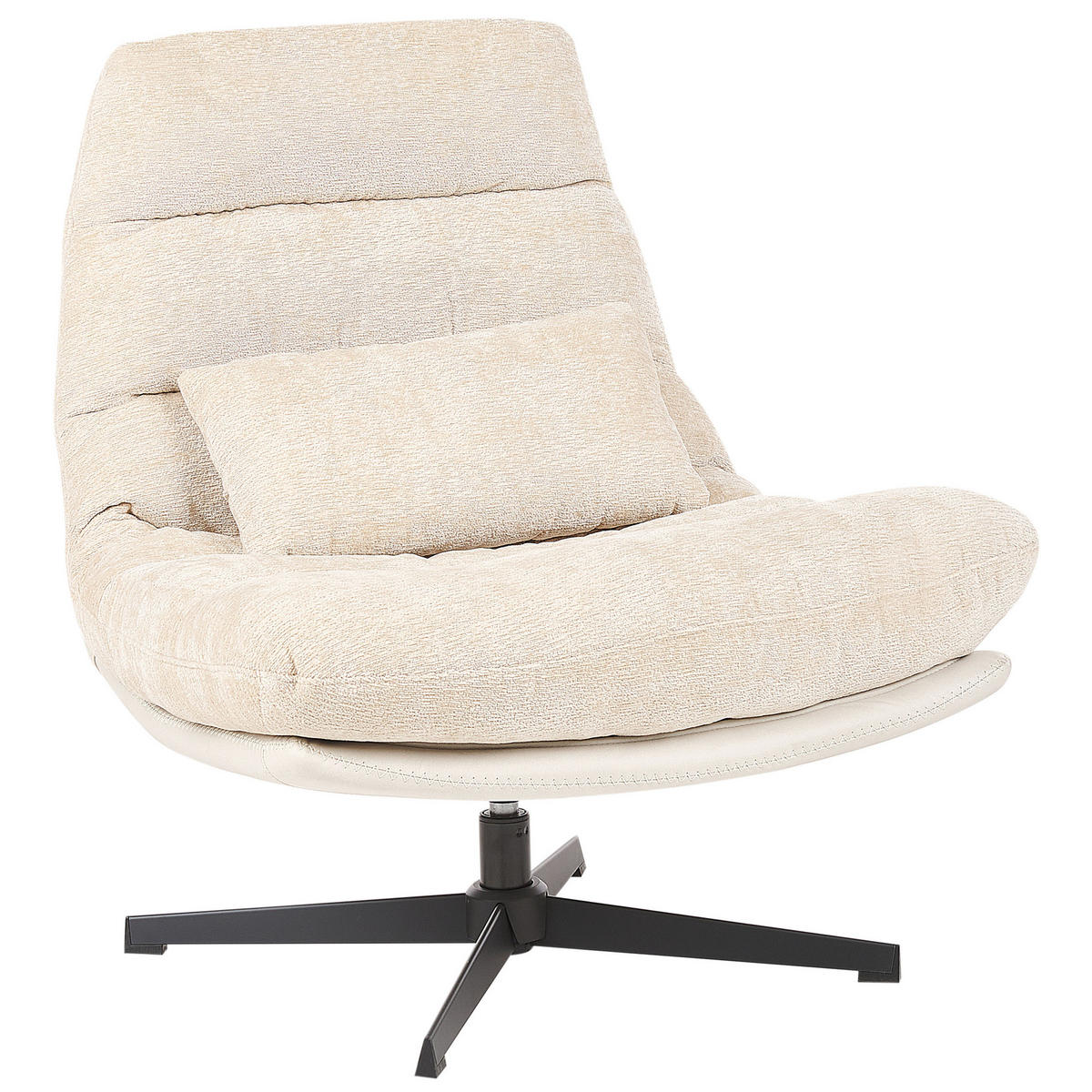 SESSEL Helles Beige Tovik - Beige/Schwarz, Textil (82/89/55cm) - Beliani