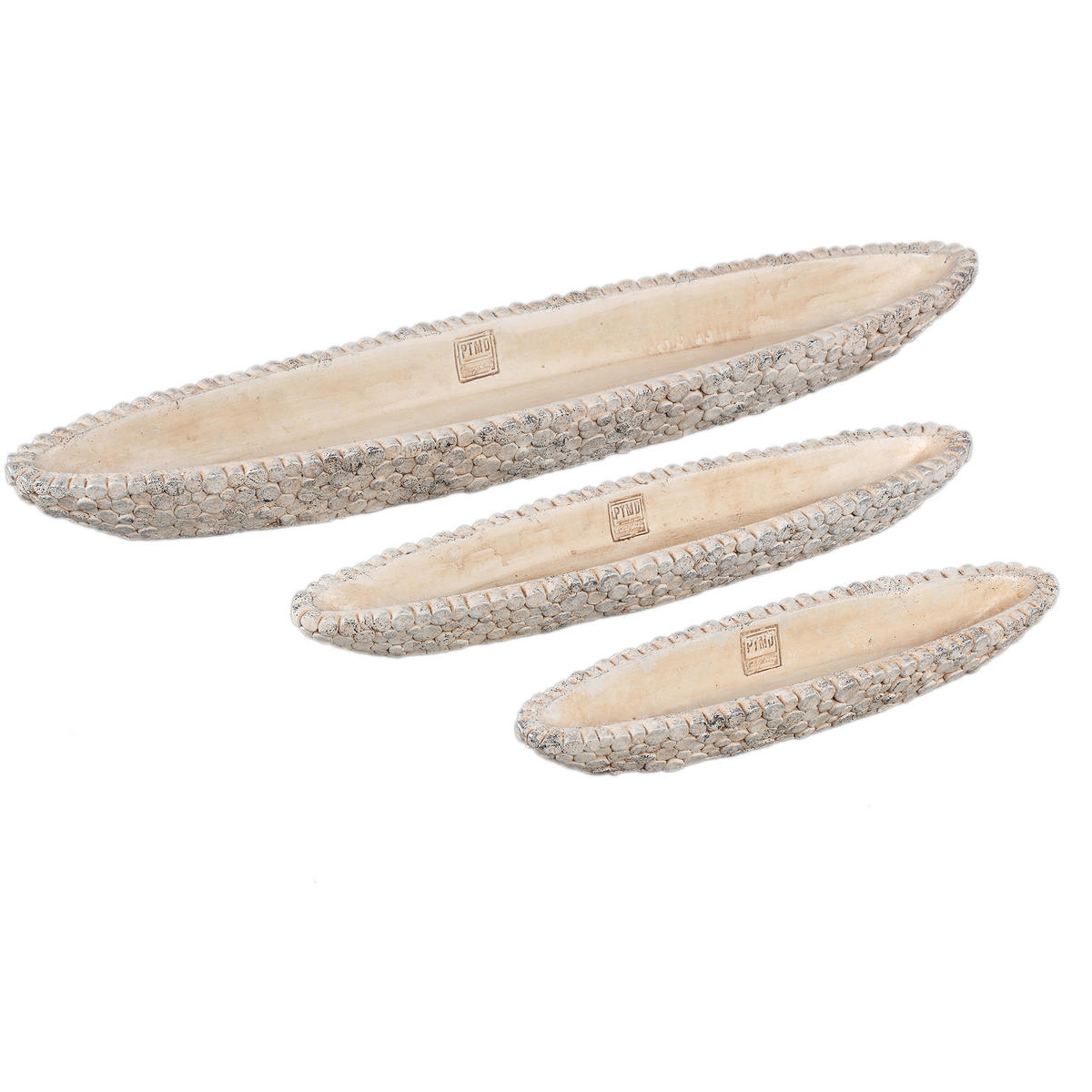 SCHALE Jannicke Beige 75/15/6cm - Beige, Stein (6cm) - PTMD Collection
