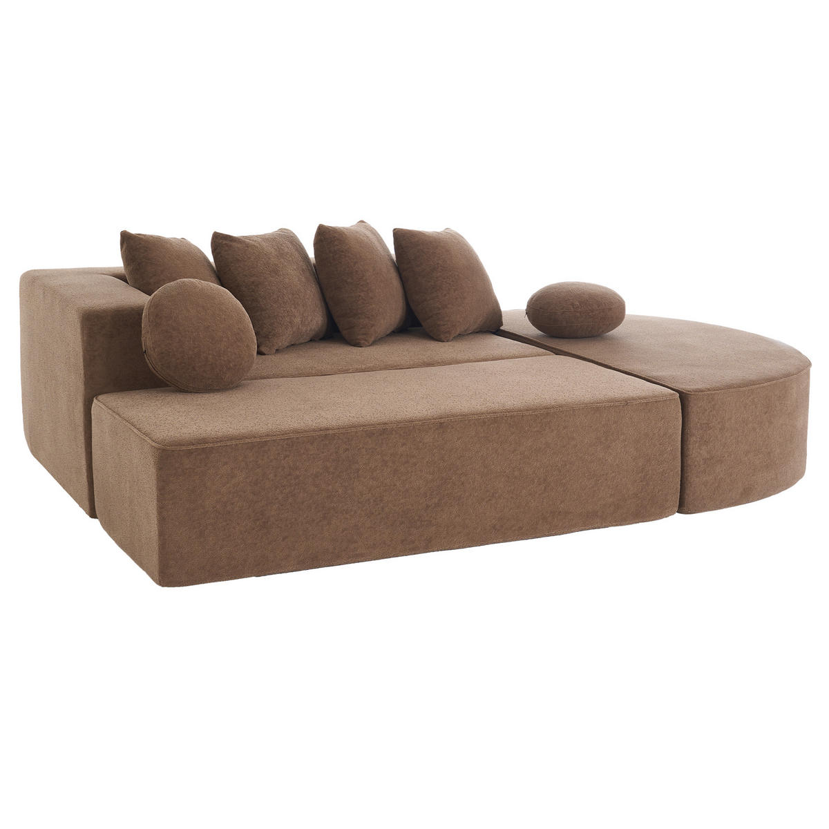 ECKSOFA DE-34967 segmentiertes Cloud-Design Braun - Braun, Textil (171/263cm) - ComfortXL