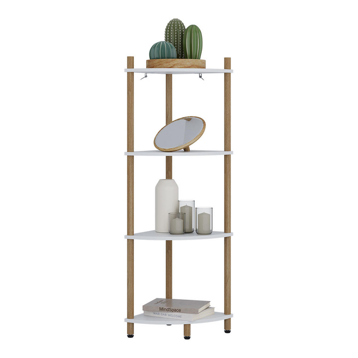 ROHOVÁ POLICE Bivio Bílá/borovice - bílá, kompozitní dřevo (29/102.5/29cm) - Vicco