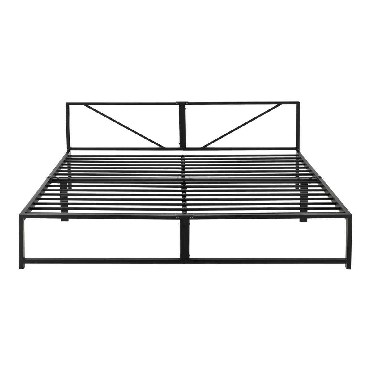 METALLBETT Meran - Schwarz, Metall (180/200cm) - [en.casa]