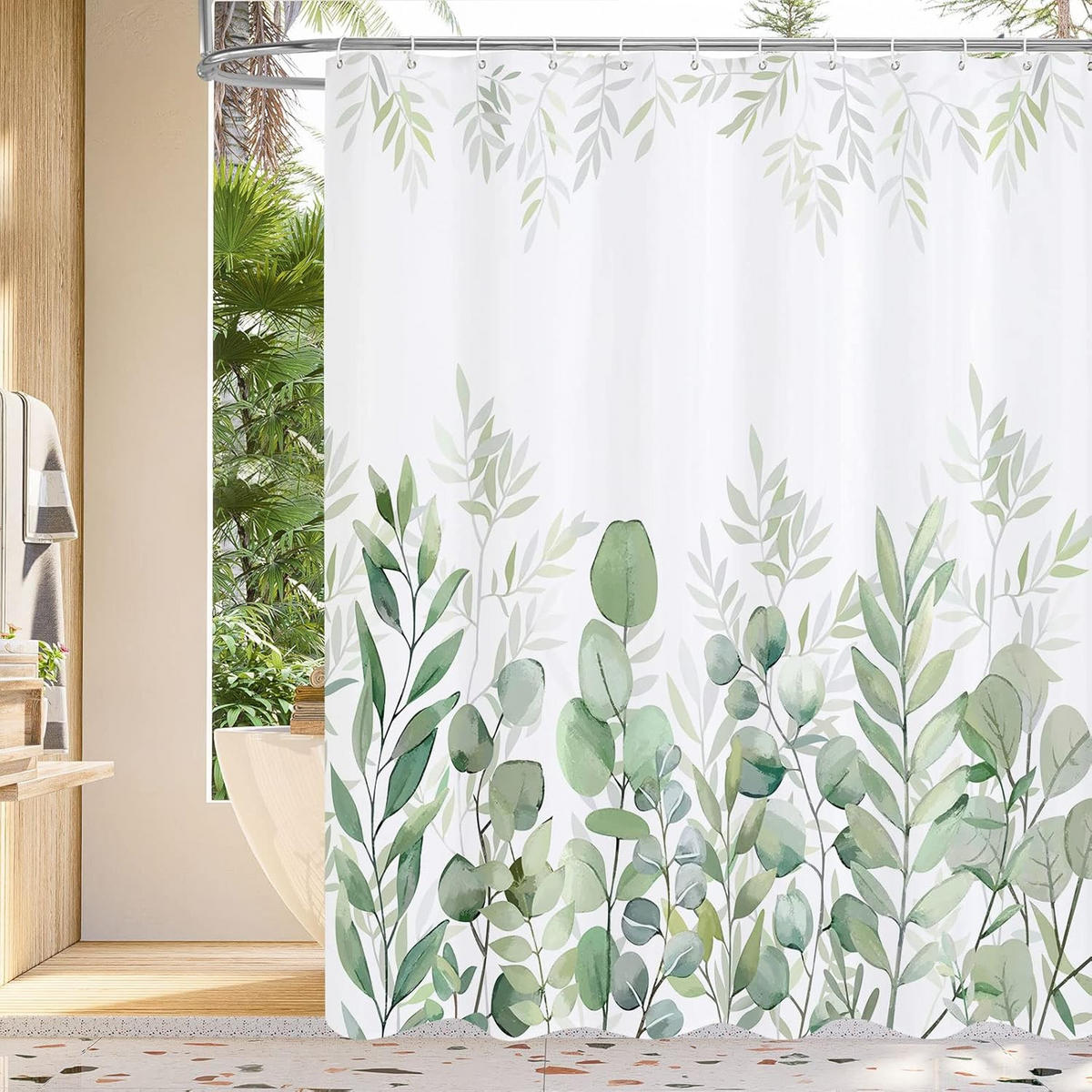 DUSCHVORHANG – Breite 180 x Höhe 180 cm – Inklusive Haken - Klar, Textil (180/180cm)