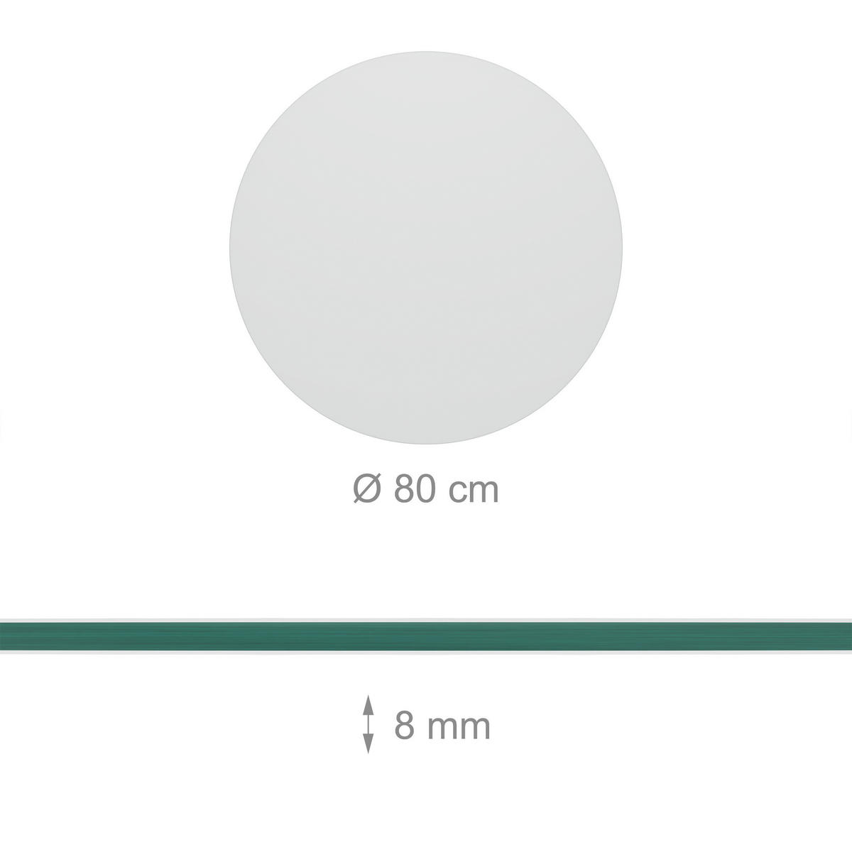 GLASPLATTE - Transparent, Glas (80/80/0.8cm) - Relaxdays