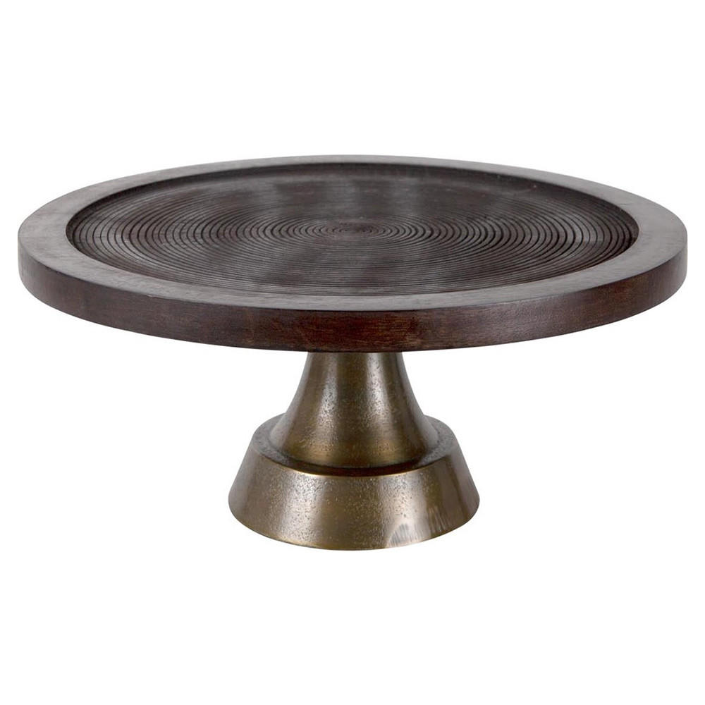 SERVIERPLATTE KAMUDI Ø34x13 Holz-Bronze - Braun, Holz (34/13/34cm) - Light & Living