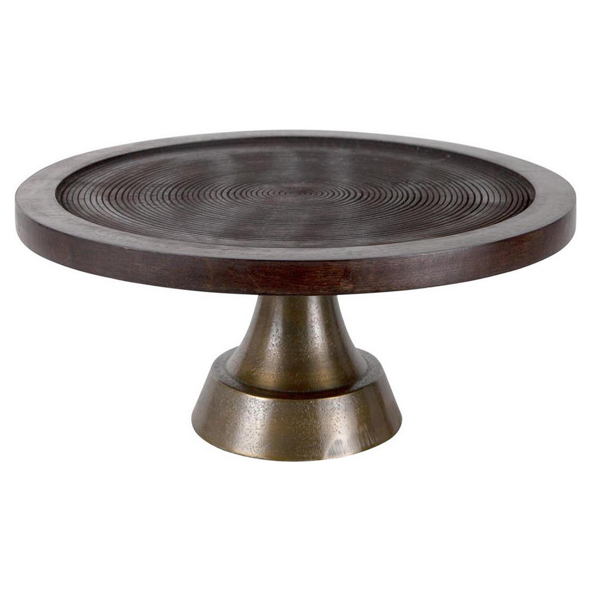 SERVIERPLATTE KAMUDI Ø34x13 Holz-Bronze - Braun, Holz (34/13/34cm) - Light & Living