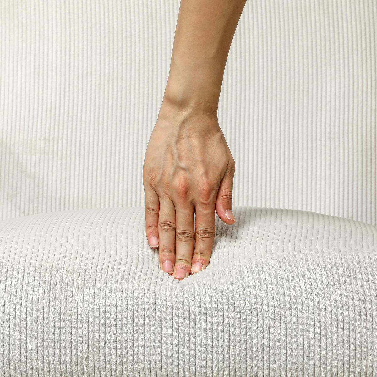 SESSEL Loungesessel mit Armlehne, Holzbeine für Wohnzimmer Cremeweiß - Weiß, Kunststoff (67/77/59cm) - HOMCOM