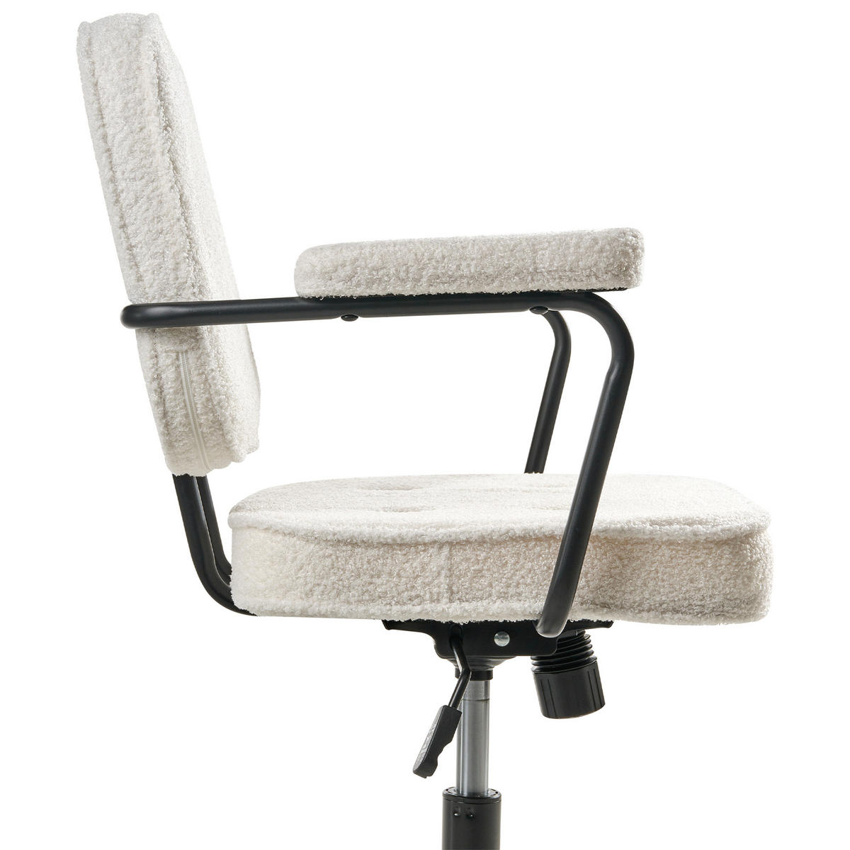 SCHREIBTISCHSTUHL Cremeweiß Pawnee - Schwarz/Weiß, Textil (62/88/43cm) - Beliani